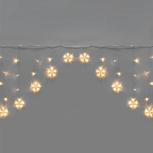 Гирлянда Арка со звездами 2,5х1,2м, 136LED ТЕПЛЫЙ БЕЛЫЙ, прозрачный ПВХ, IP20, свечение с динамикой, 230В, не соединяется, с контроллером 8 режимов